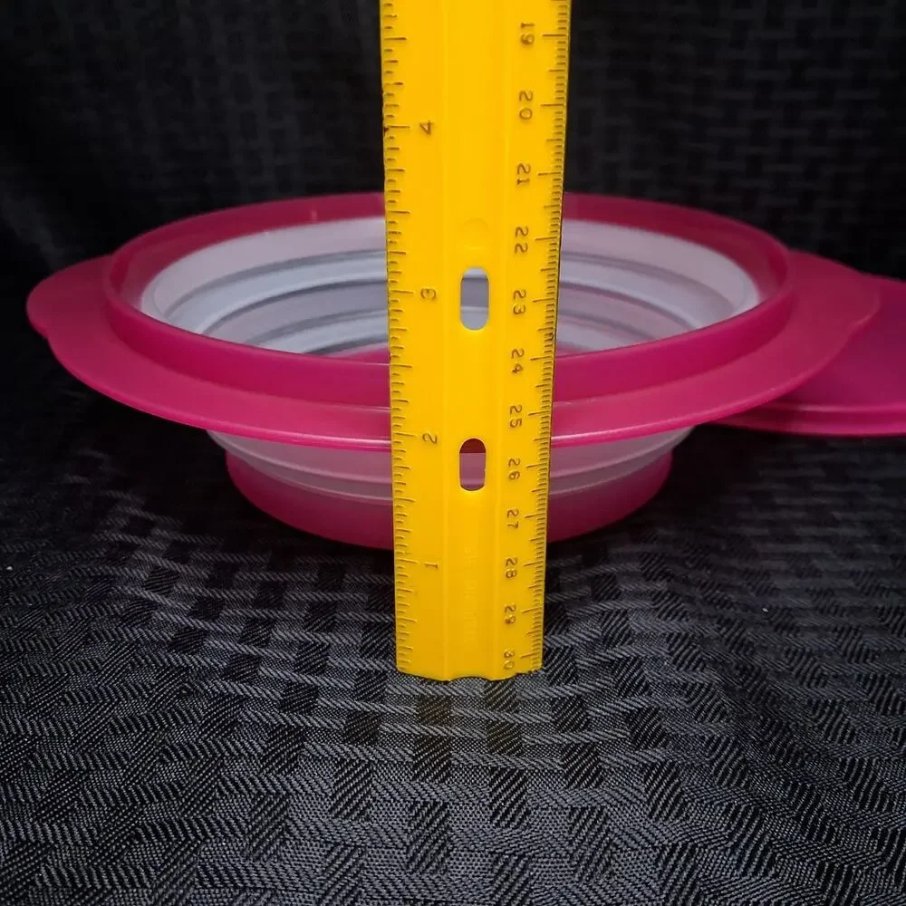 TUPPERWARE FLAT OUT COLLAPSABLE BOWL + LID 4 CUP CAPACITY 950 ml